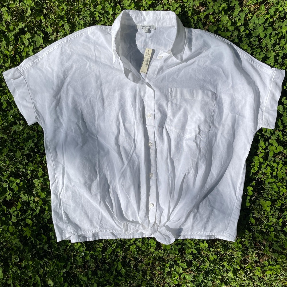 Madewell NWT Tie Front Blouse